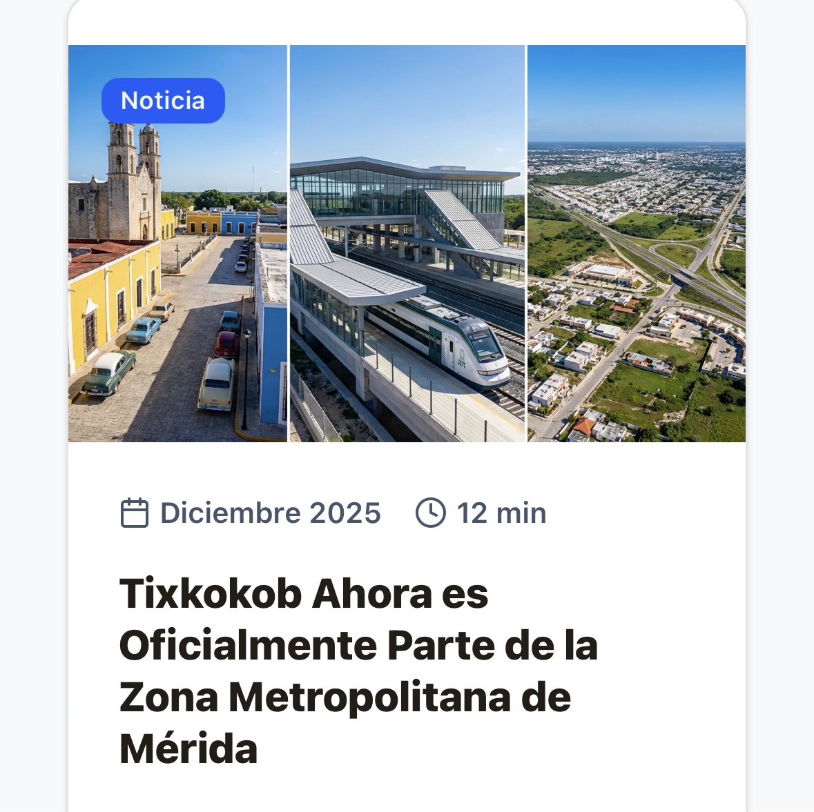 Tixkokob - Tren Maya - Zona Metropolitana